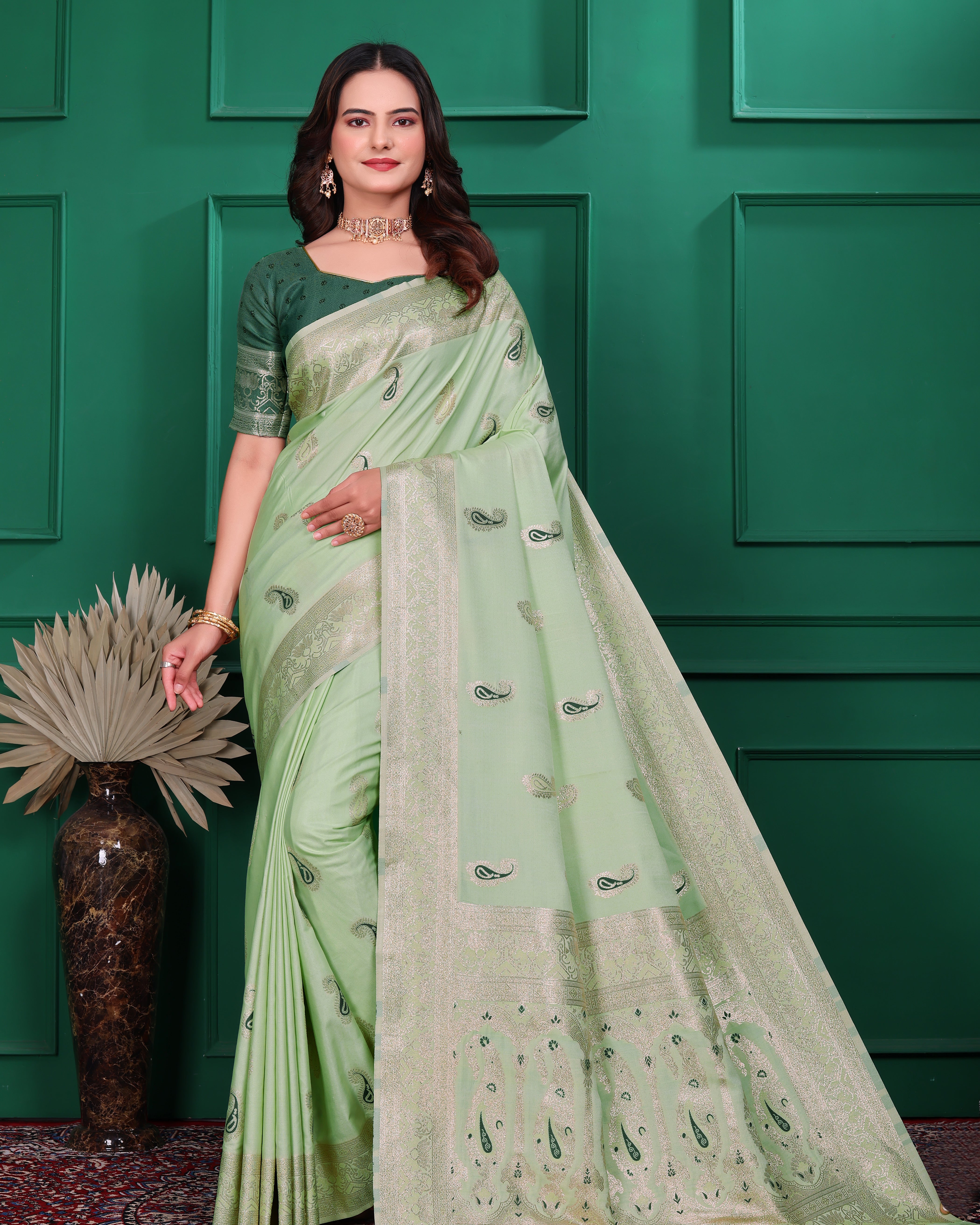 Keri Mina Banarasi Silk Saree with Zari Weave