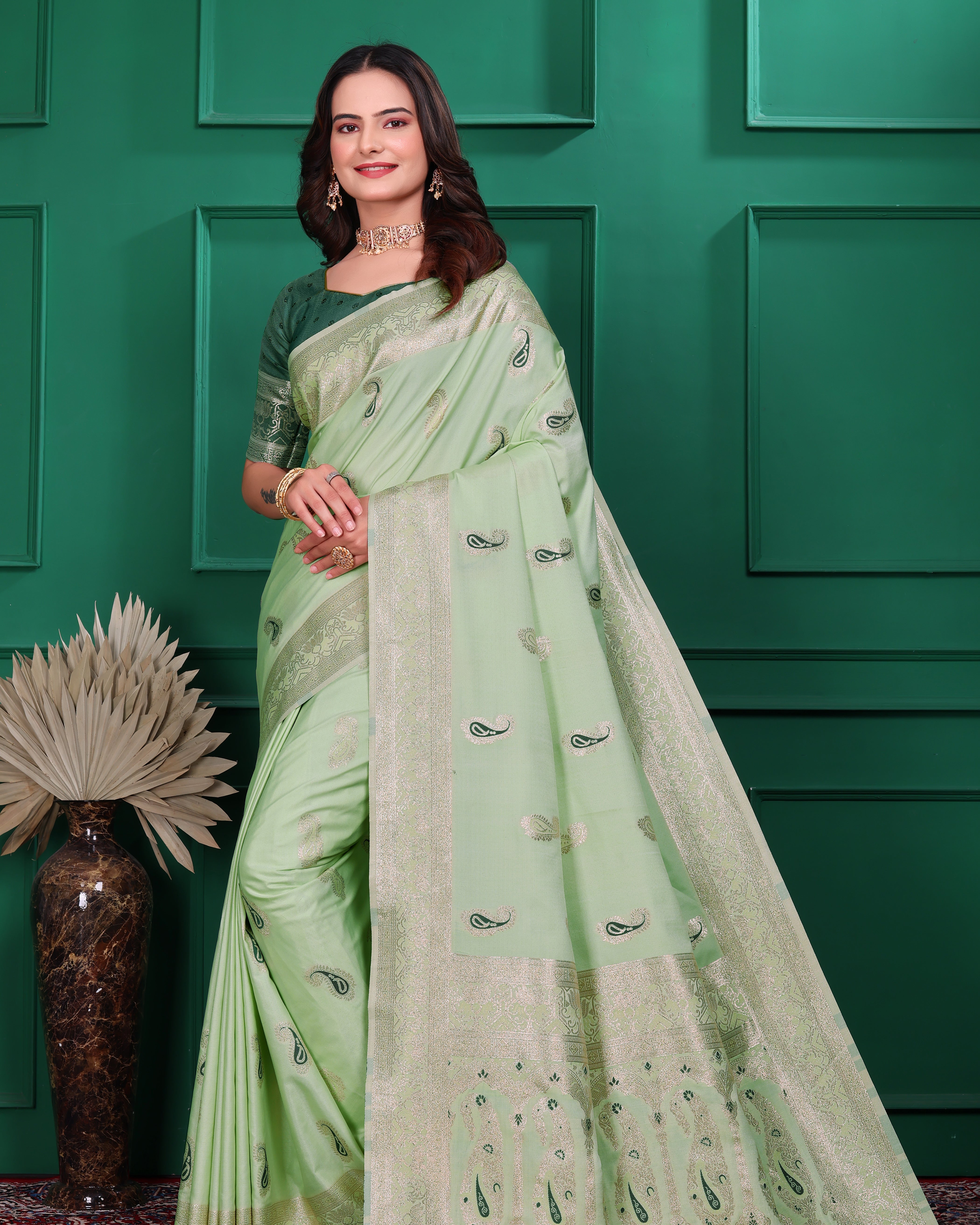 Keri Mina Banarasi Silk Saree with Zari Weave